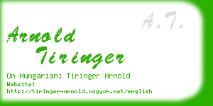 arnold tiringer business card